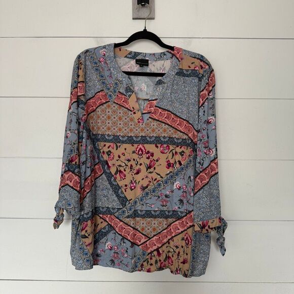 Jones New York Women’s 1X Multicolored Plus Size Top Blouse - Picture 1 of 5